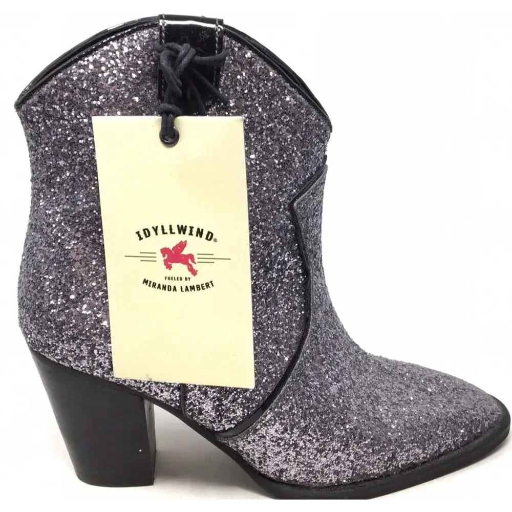 Idyllwind x Miranda Lambert Women's Sz 7.5 Silver Glitter Cowgirl Boots Booties